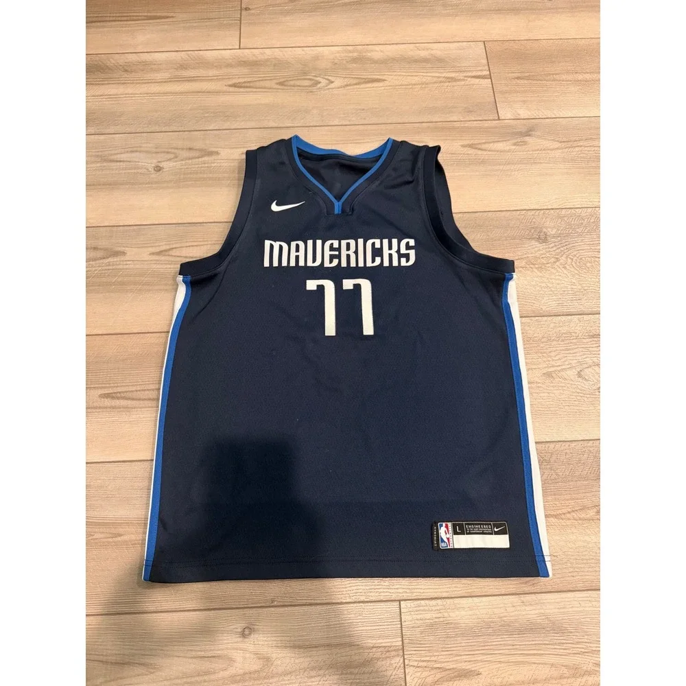 Nike Dallas Mavericks Luka Doncic 77 Swingman Jersey Navy Blue Mens Large L
